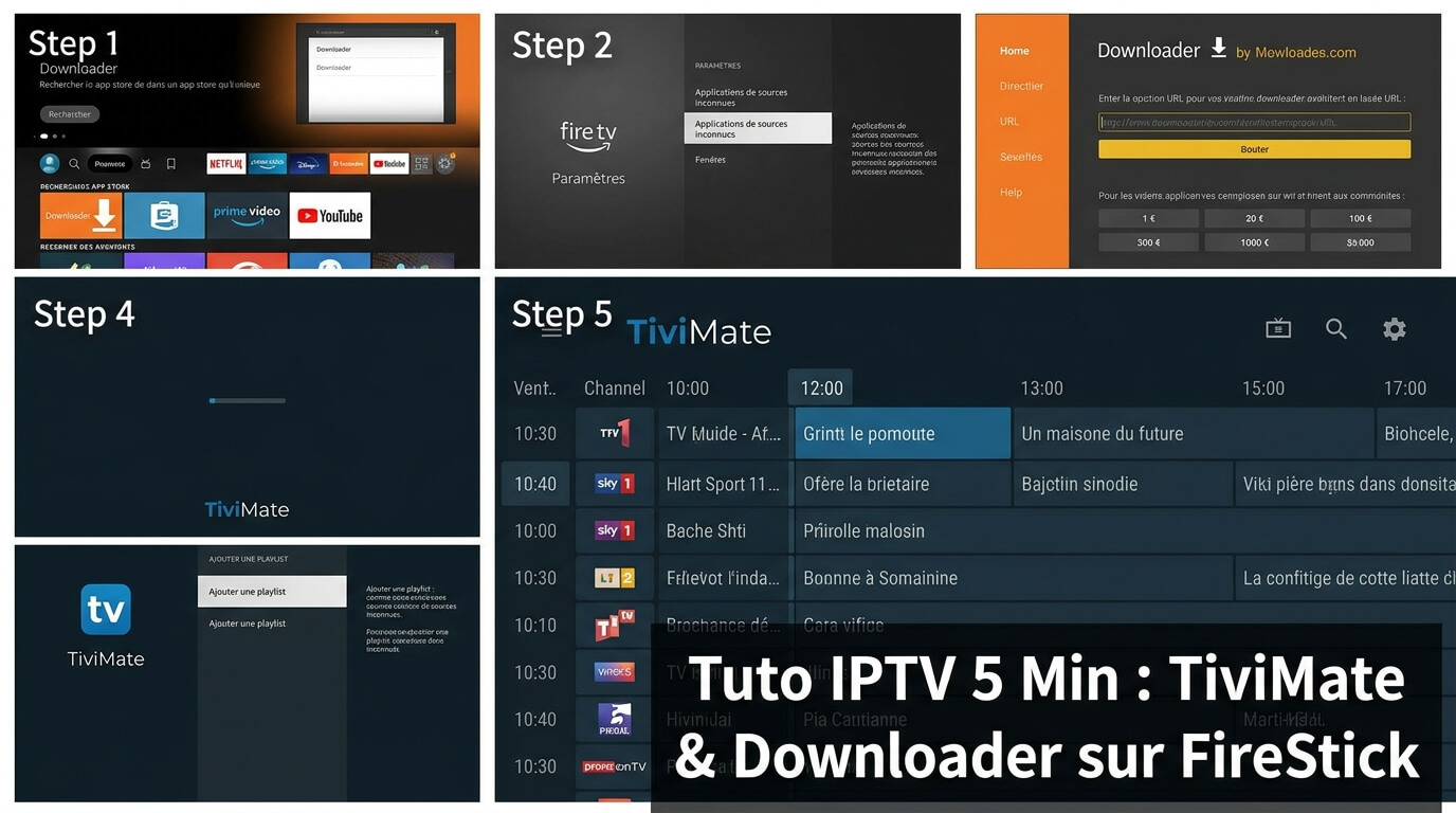 Configurer Amazon Fire TV Stick pour IPTV : Tuto TiviMate & Downloader en 5 Minutes - Abonnement IPTV France