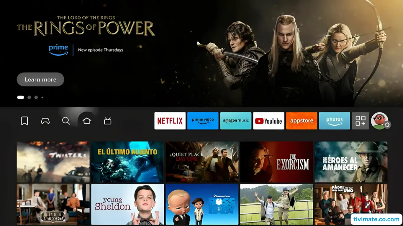 Touche Home sur la t&eacute;l&eacute;commande