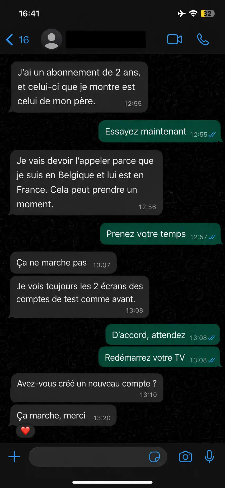 Avis WhatsApp Frédéric L.
